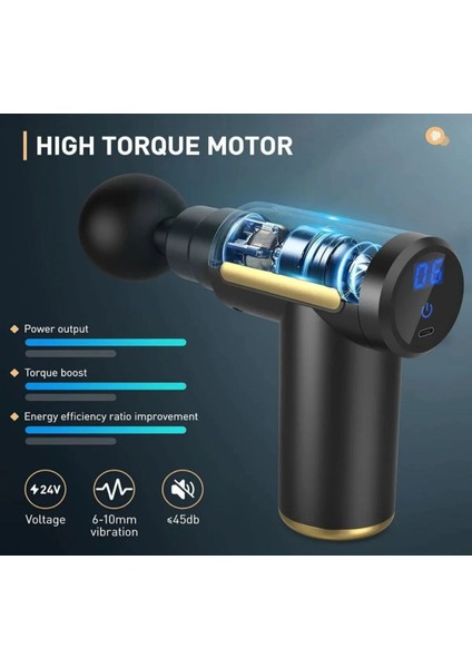 Darbeli Titreşimli Şarjlı Sporcu Masaj Tabancası Masaj Aleti Kas Rahatlatıcı Egzersiz Aleti fırsatları