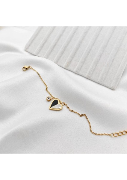 Kararmaz Paslanmaz Kalp Çelik Bileklik