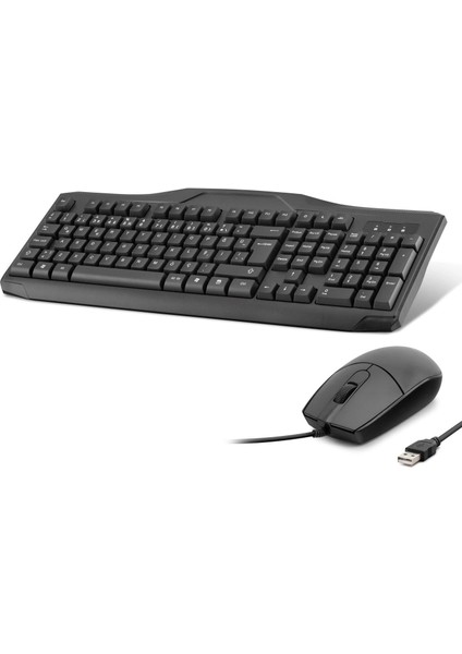 Kablolu Klavye Mouse Set Q Siyah OAK930