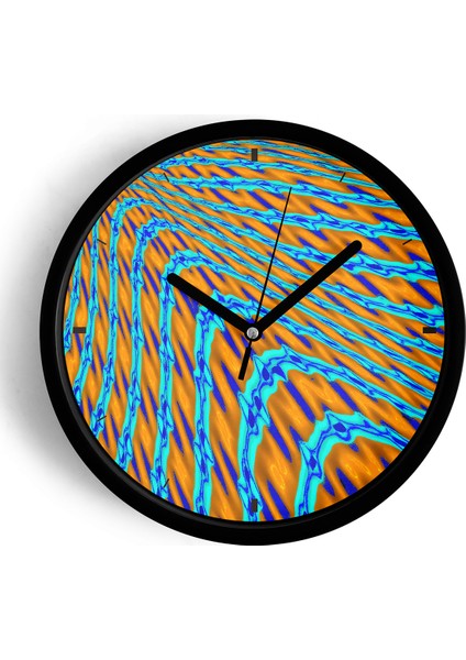 Modern Duvar Saati - 42CM - Önü Camlı Siyah Kasa - Sessiz Mekanizma