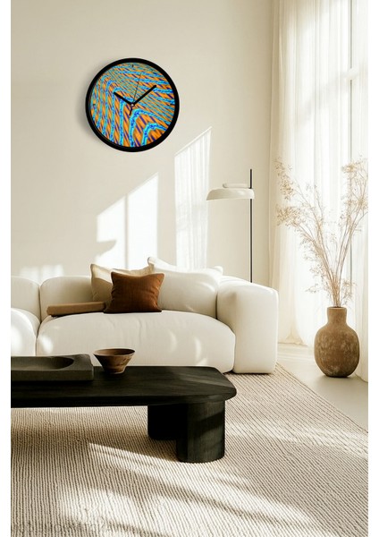 Modern Duvar Saati - 42CM - Önü Camlı Siyah Kasa - Sessiz Mekanizma fiyatları