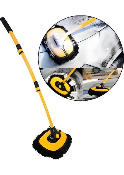 Teleskopik Saplı Kuru Islak Oto Yıkama Fırçası