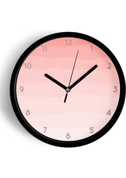 Modern Tasarım Duvar Saati - 25CM - Önü Camlı Siyah Kasa - Sessiz Mekanizma