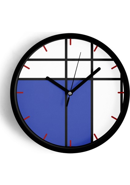 Modern Tasarım Duvar Saati - 42CM - Önü Camlı Siyah Kasa - Sessiz Mekanizma