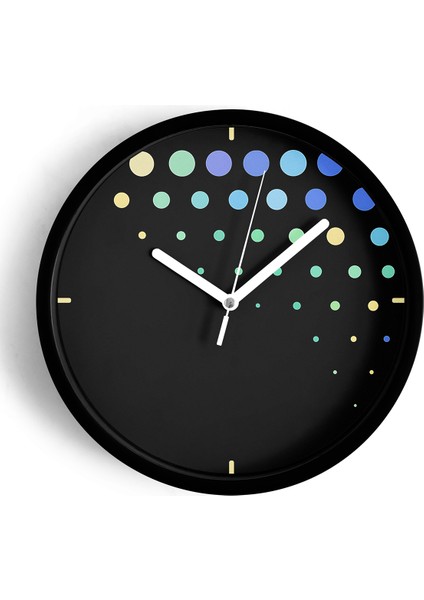 Modern Duvar Saati - 25CM - Önü Camlı Siyah Kasa - Sessiz Mekanizma