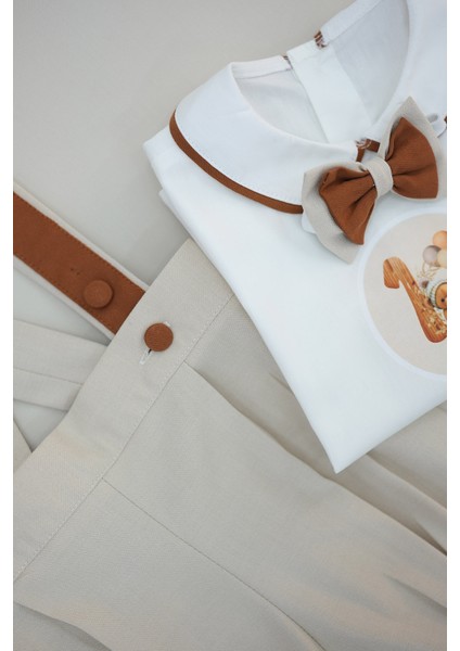 Balonlu Ayıcık Baskılı Şort Salopet Takım indirimleri