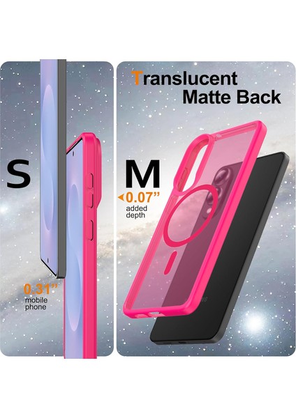 Samsung Galaxy S25 Fe Uyumlu Ekran Koruyuculu Kılıf Magsafe Sarj Destekli Kamera Çıkıntılı Mat Kapak