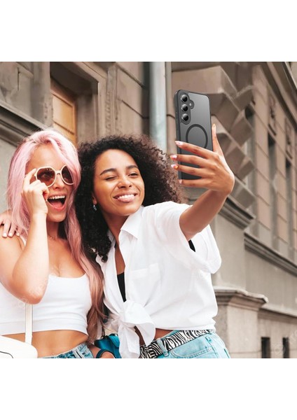 Samsung Galaxy A17 Uyumlu Kamera Lens+Ekran Koruyucu Magsafe Şarj Destekli Iz Tutmaz Mat Kapak