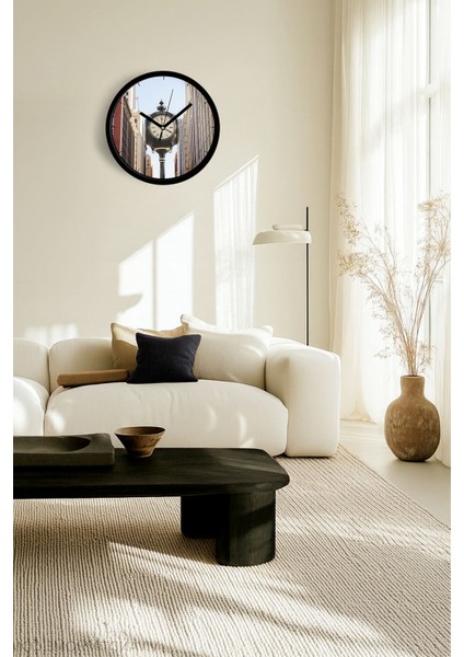 Saat Kulesi - Vintage Temalı Modern Duvar Saati - 42CM - Önü Camlı Siyah Kasa - Sessiz Mekanizma fiyatları