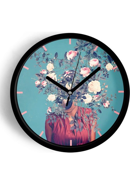 Modern Duvar Saati - 42CM - Önü Camlı Siyah Kasa - Sessiz Mekanizma