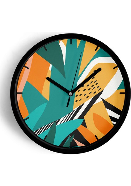 Modern Tasarım Duvar Saati - 25CM - Önü Camlı Siyah Kasa - Sessiz Mekanizma