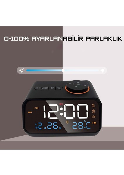 Dekoratif LED Dijital Saat Fm Radyo 2 Alarm Sıcaklık ve Nem Göstergeli Şarjlı Pilli Saat fırsatları