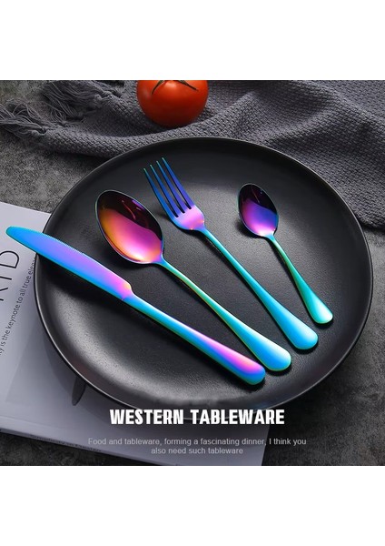 Premium 304 Paslanmaz Çelik 24 Parça Çatal Kaşık Bıçak Takımı – 6 Kişilik Sofra Seti Siyah Renk indirimleri