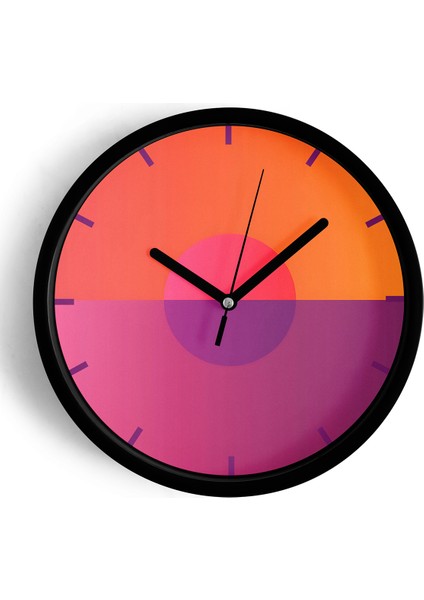 Soyut Tasarım Modern Duvar Saati - 42CM - Önü Camlı Siyah Kasa - Sessiz Mekanizma