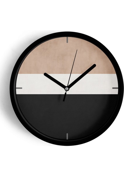 Klasik Modern Tasarım Duvar Saati - 42CM - Önü Camlı Siyah Kasa - Sessiz Mekanizma