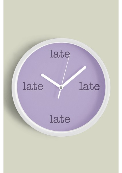 Late Duvar Saati Modern Duvar Saati - 25CM - Önü Camlı Beyaz Kasa - Sessiz Mekanizma