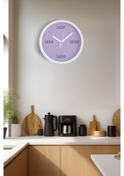 Late Duvar Saati Modern Duvar Saati - 25CM - Önü Camlı Beyaz Kasa - Sessiz Mekanizma fiyatları