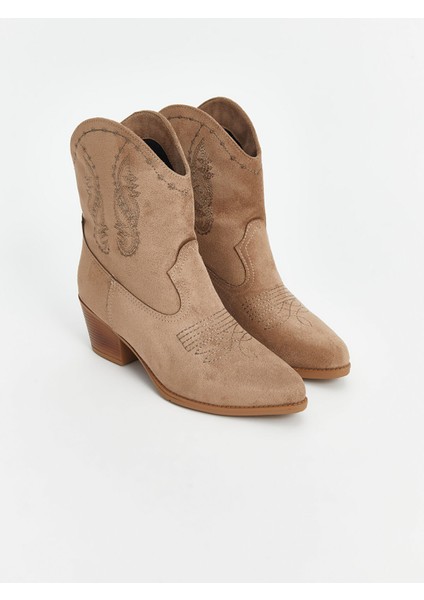 Yeni Sezon Süet Görünümlü Kadın Kovboy Çizme