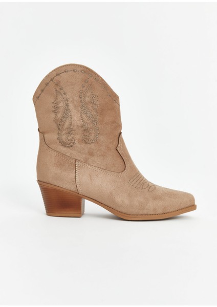 Yeni Sezon Süet Görünümlü Kadın Kovboy Çizme fiyatları