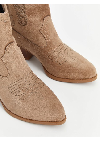 Yeni Sezon Süet Görünümlü Kadın Kovboy Çizme modelleri