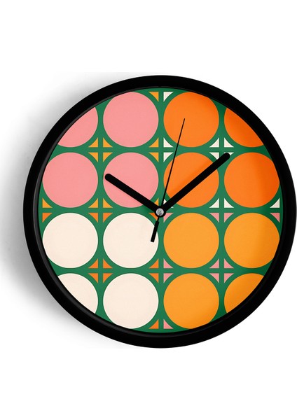 Modern Duvar Saati - 42CM - Önü Camlı Siyah Kasa - Sessiz Mekanizma