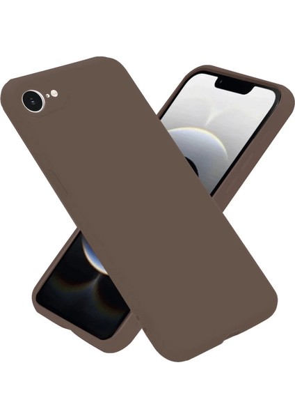 Iphone 16E Kılıf First Silikon - Kahverengi