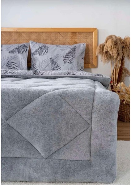 Çift Kişilik Lüx Wellsoft Yorgan Çift Taraflı Tüy Desenli 195 x 215