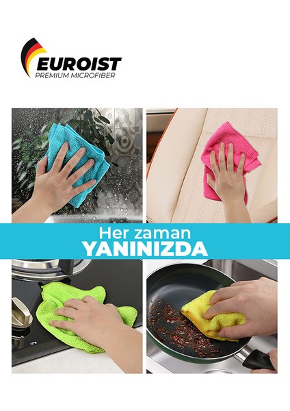 Mikrofiber Temizlik Bezi 30X30 Cm, 180 Gsm Mutfak ve Genel Temizlik Bezi (4 Adet) fırsatları