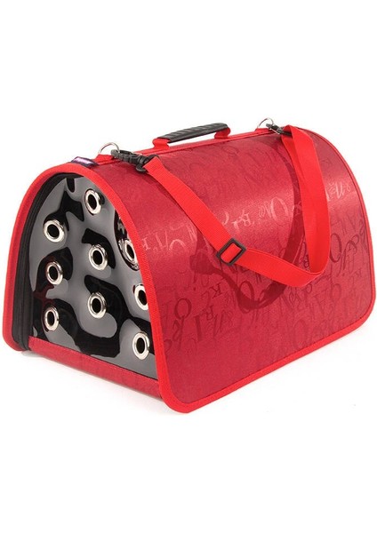 Kedi Köpek Flybag Kapalı Taşıma Çantası Kırmızı 44X28X28 cm