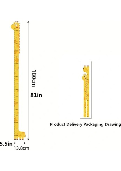 Buğz Sevimli Sarı Zürafa Boy Ölçüsü Sticker modelleri