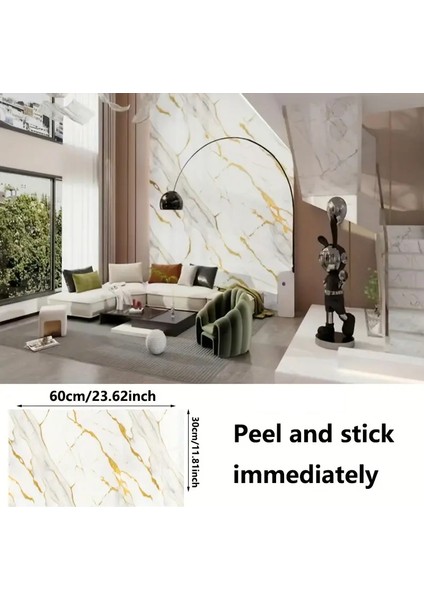 Buğz Sarı Mermer Desenli Alüminyum Plastik Duvar Stickerı