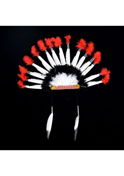 Buğz Kızılderili Başlığı Şapkası Kırmızı Beyaz fiyatları