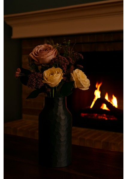 Taş Dokulu Otantik Vazo | 3D Pla Doğa Dostu Dekor | 21CM