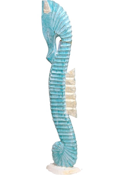 Ahşap Dekoratif Deniz Atı 100CM El Yapımı Otantik Obje