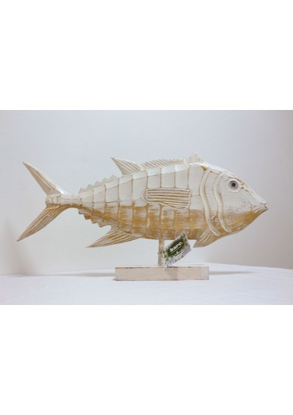 Ahşap Dekoratif Balık 60 cm El Yapımı Otantik Obje
