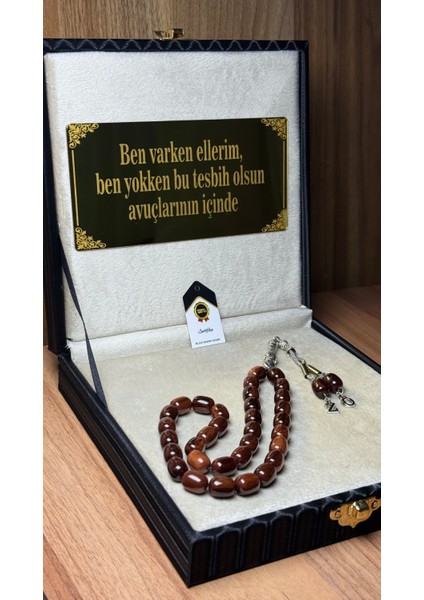 Kişiye Özel,püsküllü,kutu Yazılı Kehribar Tesbih