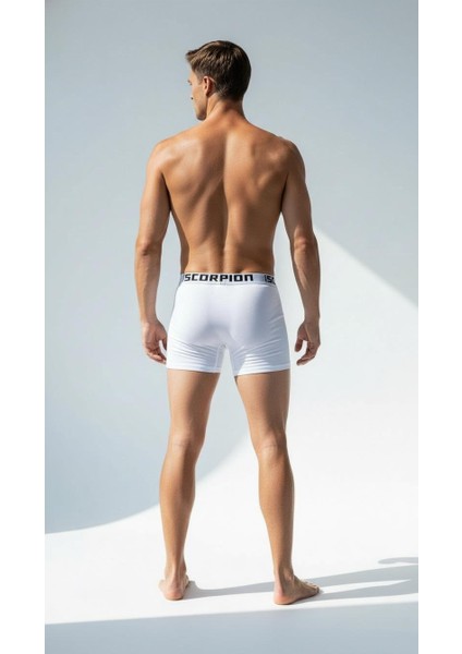 Erkek 6’lı Modal Boxer Seti – Nefes Alabilir Esnek Bel Lastikli Beyaz Erkek Boxer modelleri