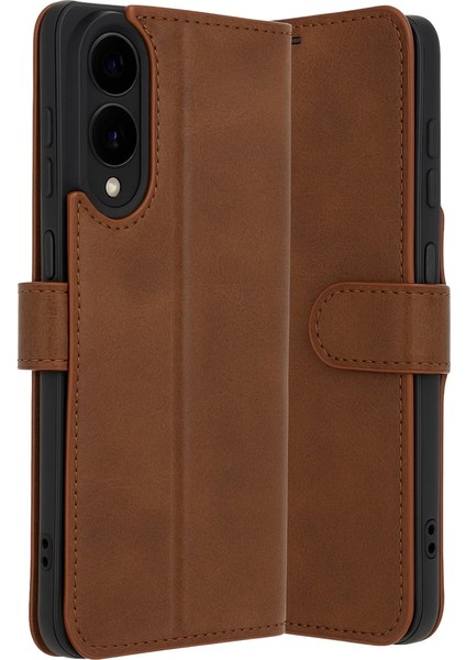 Samsung Galaxy S25 Edge Trend S Plus Kapaklı Kılıf - Taba