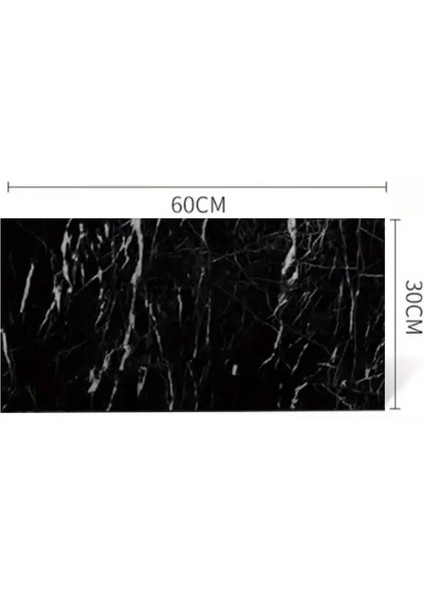 Buğz Siyah Mermer Desenli Alüminyum Plastik Duvar Sticker