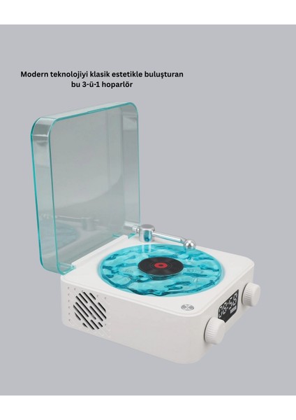 Buğz Gece Lambası Stereo Bluetooth Hoparlör Dijital Saatli Vintage Tasarım Çok Fonksiyonlu fırsatları