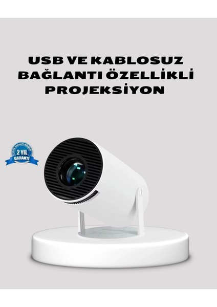 Buğz HDMI USB Bağlantılı 4K Destekli Taşınabilir Projeksiyon Cihazı