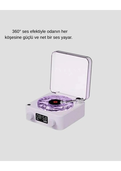 Buğz Projektör Işıklı Retro Hoparlör Bluetooth Aux USB Hafıza Kartlı 360° Sesli Şarjlı fiyatları