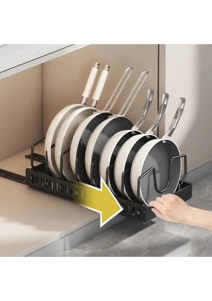 Buğz Teleskopik Raylı Tava Tencere Organizeri