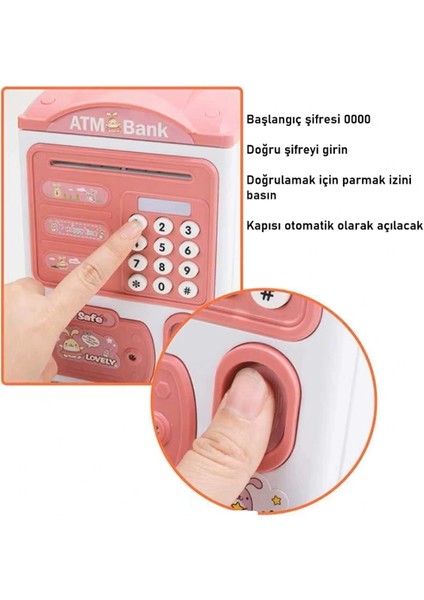 Buğz Parmak Izi ve Şifreli Elektronik Atm Kumbara