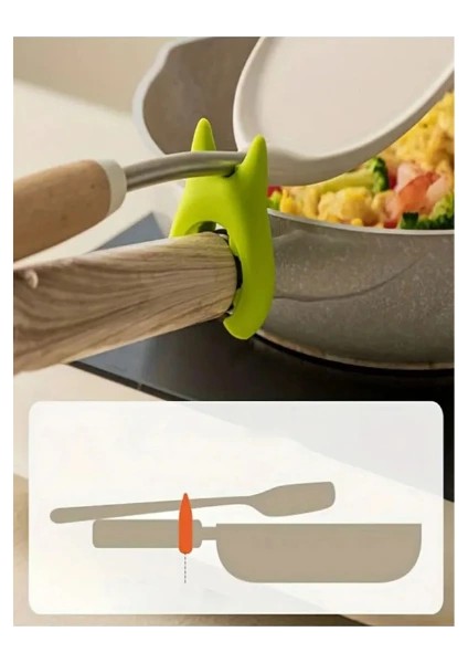 Buğz Silikon Tava Tencere Kaşık Tutucu