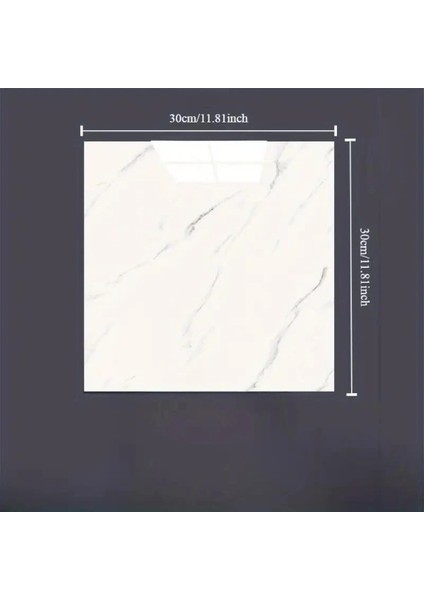Buğz Beyaz Mermer Desenli Alüminyum Plastik Duvar Sticker (30X30)