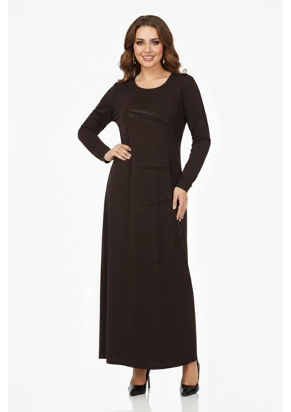 Kadın Uzun Kol Taşlı Sandy Elbise BGL-ST04663