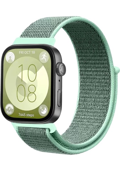 Huawei Fit 4 Hasırlı Cırtcırtlı Kordon - Turkuaz