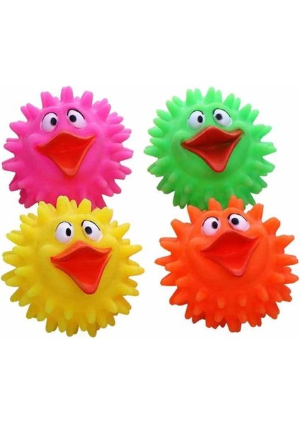 Buğz Köpekler Için Renkli Ördek Figürlü Dikenli Top