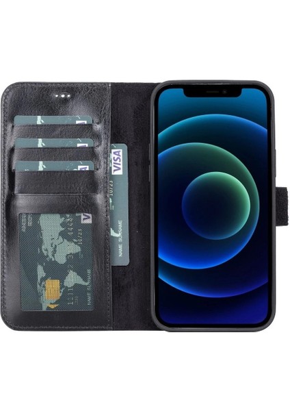 Buğz Apple iPhone 13 Pro Uyumlu Deri Cüzdanlı Kılıf Siyah fiyatları